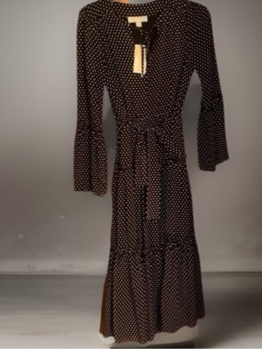 New MICHAEL Michael Kors polka-dot tiered maxi dress, Women’s size Small, NWTs